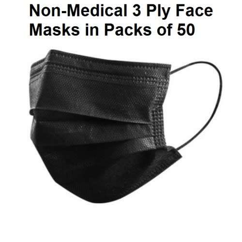 Black Friday Special!!! Face Masks - 3 Ply Black Face Masks - Pack of 50 Black Face Masks