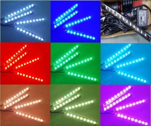 Car Interior Lights - Atmosphere Lights - 4x12 LED Car Atmosphere Interior Lights