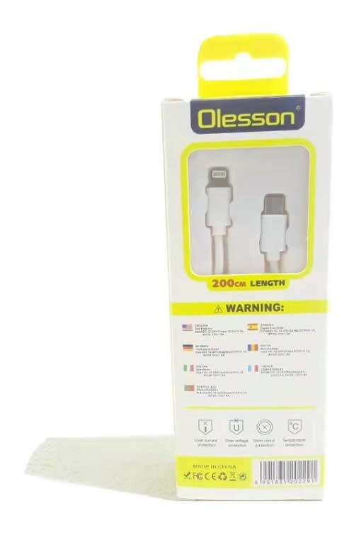 iPhone Charging Cable - Apple Data and Charging Cable - 2m Lightning to Type C 3.1A Charging Cable