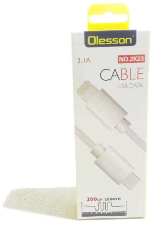 iPhone Charging Cable - Apple Data and Charging Cable - 2m Lightning to Type C 3.1A Charging Cable