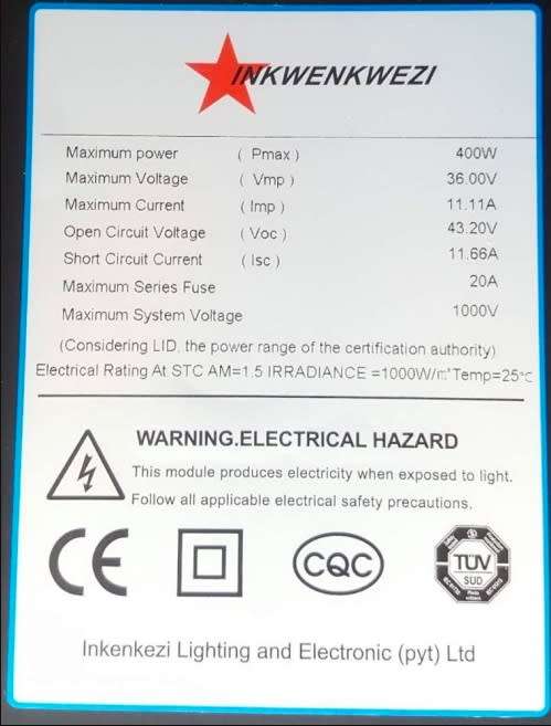 400W Solar Panel - Mono Cell 400W Solar Panel - Inkwe400W Mono Cell Solar Panel