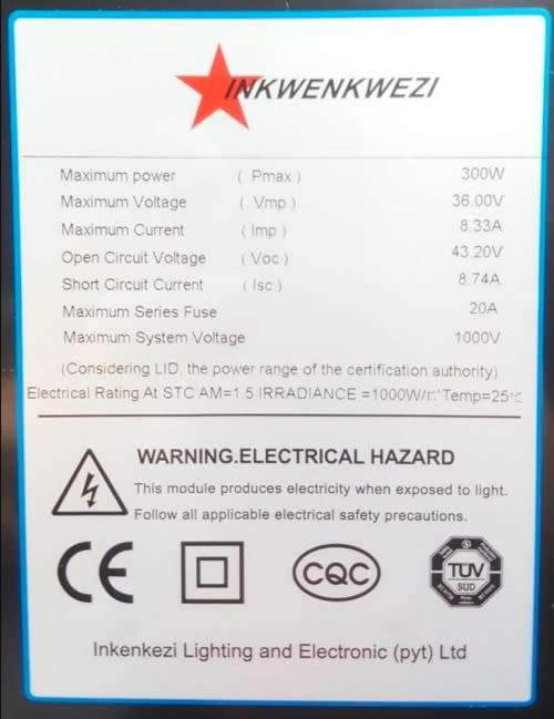 300W Solar Panel - Mono Cell 300W Solar Panel - Inkwe300W Mono Cell Solar Panel