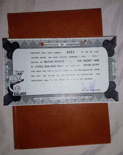 Selous Scouts Top Secret War Limited, Numbered, Signed 1st Edition