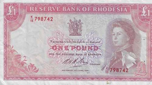 (Item 144) 2 x £1 Rhodesia Bank Notes 1964 and 1966