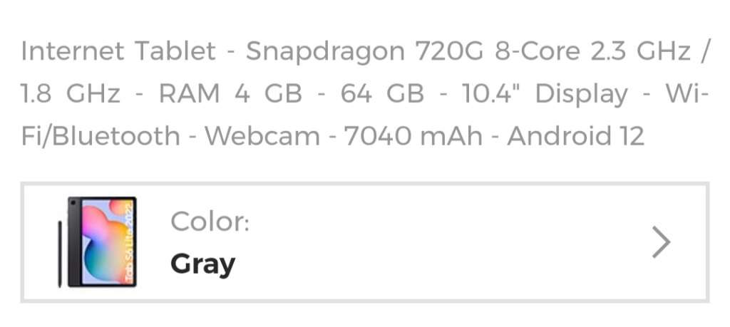 Samsung S6 Lite Wi-Fi Tablet