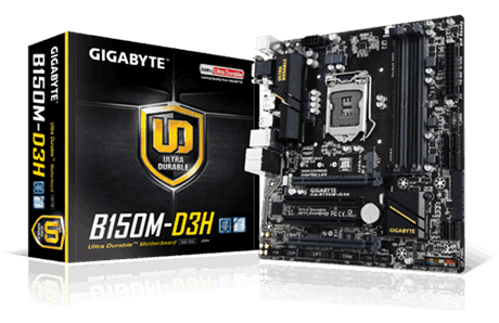 Gigabyte GA-B150M-D3H GSM - 1.0 - motherboard - micro ATX - LGA1151 Socket - B150