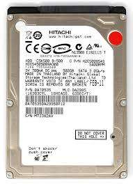 HITACHI Hitachi model number: HCC545050B9A300 500GB in capacity 2.5 inches 5400 rpm thickness 9.5mm
