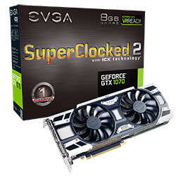 EVGA GeForce GTX 1070 SC2 GAMING, 08G-P4-6573-KR, 8GB GDDR5, iCX - 9 Thermal Sensors & LED G/P/M