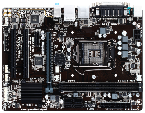 GIGABYTE INTEL H110 CHIPSET FOR 6/7 GEN LGA 1151 DUAL DDR4 D-Sub/HDMI,Serial+Parallel,mATX