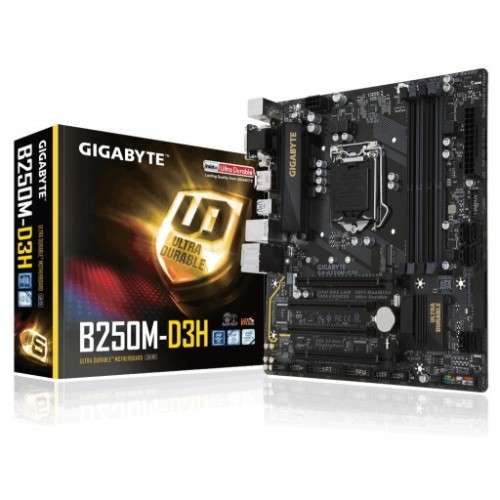 Gigabyte GA-B250M-D3H DDR4 LGA1151 B250 Kaby Lake Micro-ATX Desktop Motherboard