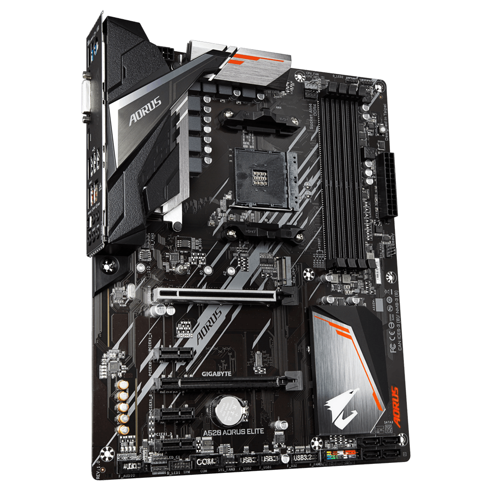 Gigabyte Aorus AMD A520 SKT AM4 Elite Chipset for  AMD Ryzen cpu 4 x ddr4 1 x m.2 Dvi-d/hdmi/ATX