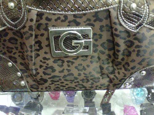 guess handbag  dark leopard print