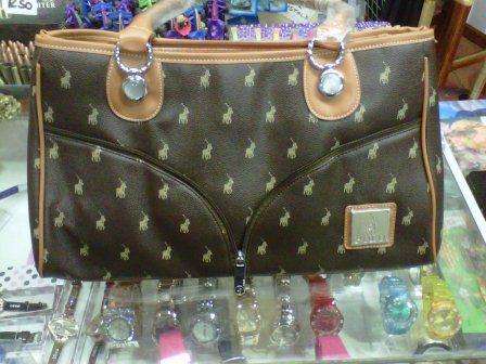 polo handbag black and brown