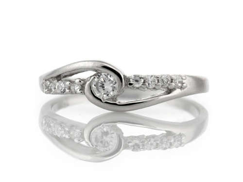 Petite 0.19ct CZ Engagement Style Ring in 925 Sterling Silver- Size 10