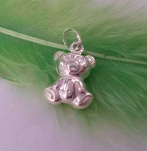*Genuine Sterling Silver*Teddy Bear Pendant/Charm