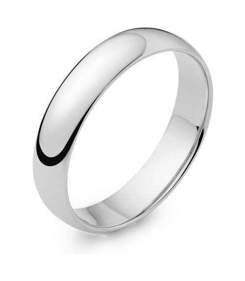 3.7mm Genuine 925 Sterling Silver Half Round Wedding Band- Size 6.75/N
