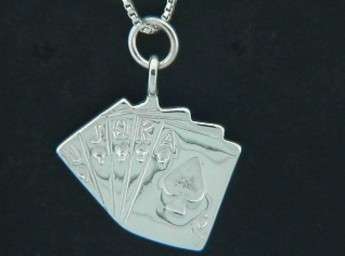 Deck of Cards Charm/Pendant in 925 Sterling Silver