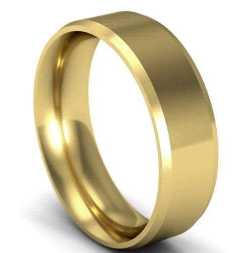8mm Gold Plated Stainless Steel Men's Ring- Size 14.5