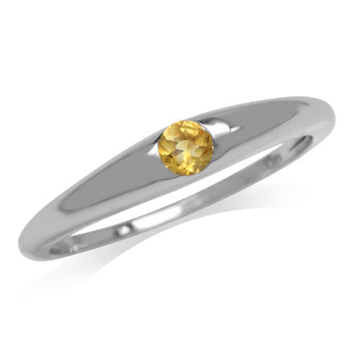 0.10ct Citrine Ring in 925 Sterling Silver- Size 7/8/9