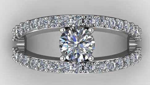 *CD DESIGNER JEWELRY* 2.02ct Sparkling Clear CZ Split Band Ring-Size R