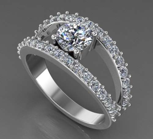 *CD DESIGNER JEWELRY* 2.02ct Sparkling Clear CZ Split Band Ring-Size R