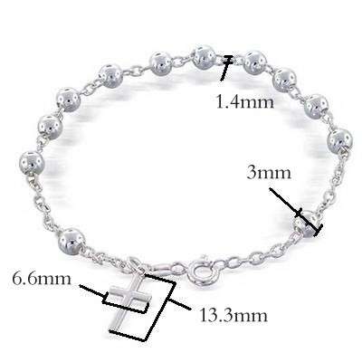 Genuine 19cm 925 Sterling Silver Rosari Bracelet