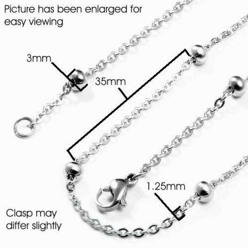 Genuine 50cm 925 Sterling Silver Oval Rolo and Bead Chain