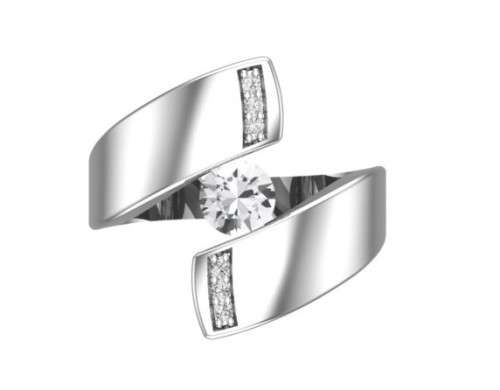 *CD DESIGNER JEWELRY*1.57ctw Clear CZ Wrap Ring in 925 Sterling Silver- Size 8.5