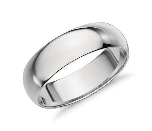 Men's Stainless Steel Comfort Fit Half Dome Wedding Band- Size 12
