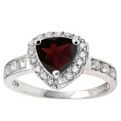 1.57ctw Garnet and Sapphire Ring in Silver- Size 7, 8