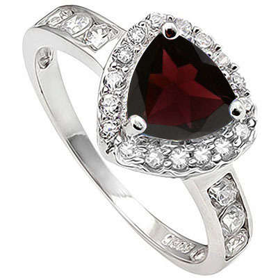 1.57ctw Garnet and Sapphire Ring in Silver- Size 7, 8