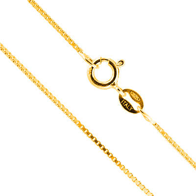 45cm 18k Yellow Gold Plated over 925 Sterling Silver Box Chain