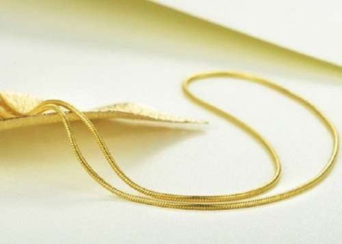 55cm 18k Yellow Gold Plated over 925 Sterling Silver Snake Chain