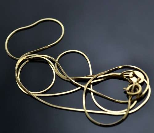 60cm 18k Yellow Gold Plated over 925 Sterling Silver Snake Chain