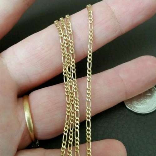 60cm 18k Yellow Gold Plated over 925 Sterling Silver Figaro Chain