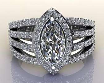 *CD DESIGNER JEWELRY*3.20ctw Marquise CZ Engagement Ring in 925 Sterling Silver*Size 7.5*