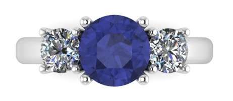 *CD DESIGNER JEWELRY* 3ct Tanzanite CZ Ring in Silver-Size 8.5