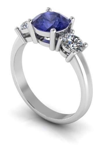 *CD DESIGNER JEWELRY* 3ct Tanzanite CZ Ring in Silver-Size 8.5