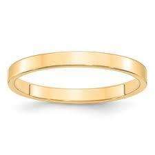 2.75mm 9ct Yellow Gold Flat Wedding Band- Size P