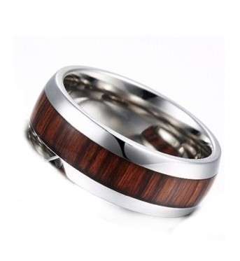 Men's Wooden Inlay Stainless Steel Wedding Band*Size X*