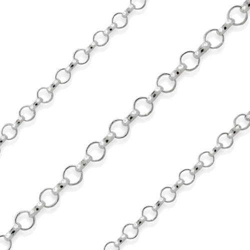 Italian Imported Genuine 925 Sterling Silver 50cm Rolo Tondo Style Necklace
