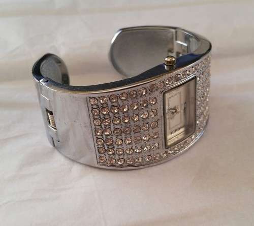 Ladies Silver Plated Clip On watch