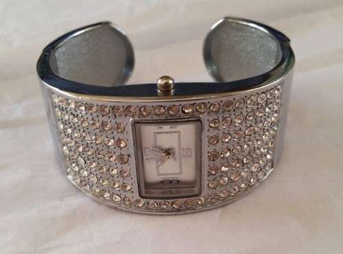 Ladies Silver Plated Clip On watch