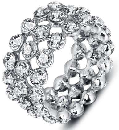 Rhinestone Crystal wedding band style ring