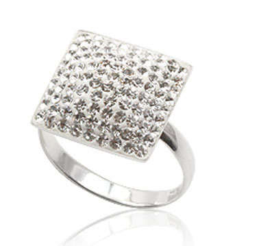 **925 STERLING SILVER**Swarovski Crystal Dress Ring**Size 8/9**