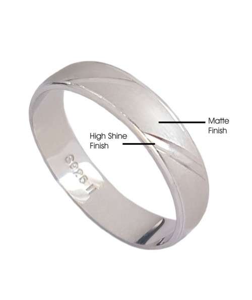 Genuine 925 Sterling Silver Matte and High Shine Pattern Men's Ring- Size T