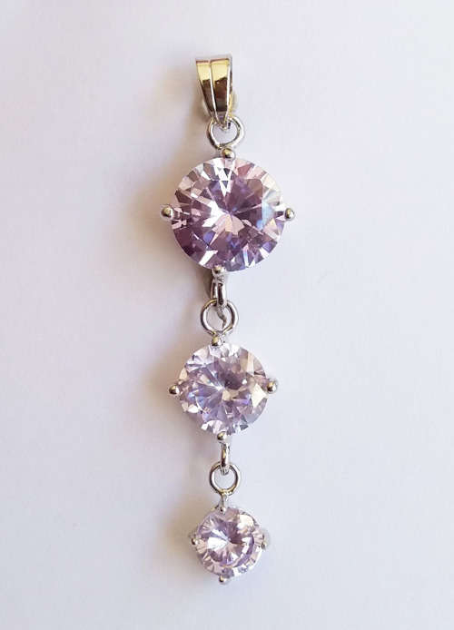 Simulated Amethyst Trilogy Pendant