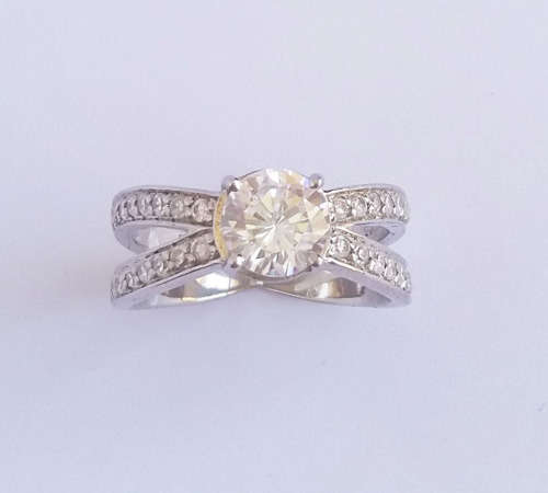 **CD DESIGNER JEWELRY**925 Sterling Silver**1.50ct Solitiare- Size 7.75/P