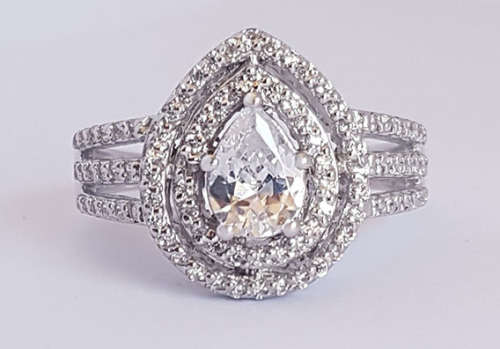 *CD DESIGNER JEWELRY* 1.20ctw Cubic Zirconia Ring in Silver- Size 8.25