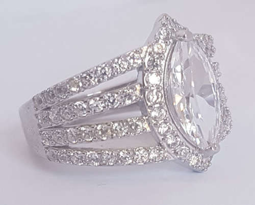 *CD DESIGNER JEWELRY*3.20ctw Marquise CZ Engagement Ring in 925 Sterling Silver*Size 8.25*